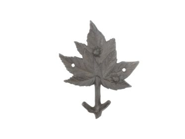 Cast Iron Maple Tree Leaf Decorative Metal Tree Branch Hook 6.5""
