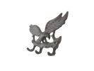 Cast Iron Flying Eagle Landing on a Tree Branch Decorative Metal Wall Hooks 7.5""