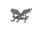 Cast Iron Flying Eagle Landing on a Tree Branch Decorative Metal Wall Hooks 7.5""