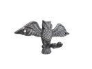 Rustic Silver Cast Iron Flying Owl Decorative Metal Talons Wall Hooks 6""