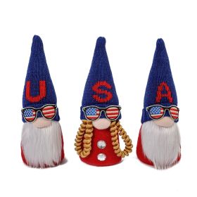 Independence Day USA Faceless Forest Gnome Doll Decoration Ornament, 3 Pcs; 4th Of JULY Ornaments Decoration