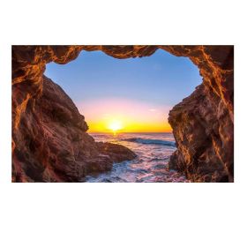 Nature Cave Wall Tapestry Beach Landscape Decorative Tapestry Bedroom Hotel Restaurant Backdrop; 51x70 inch