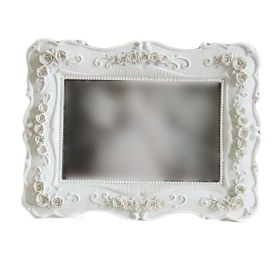 Resin 4x6 Photo Frame Retro Rose Picture Frame Wedding Photo Frame Handmade White Flower Carved Photo Frame Display