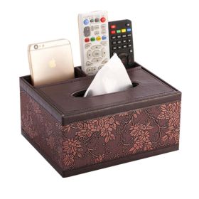 Tissue Box Holder Desktop Remote Control Storage Holder Home Offiice Organizer