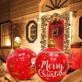 Christmas Ball 2Pcs Outdoor Decorations Extra Large PVC Balls With Joy Tree Hohoho Patterns