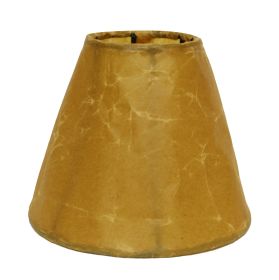 Slant Crinkle Paper Empire Chandelier Lampshade with Flame Clip, Brown (Set of 6)