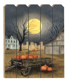 "Harvest Moon" By Artisan Billy Jacobs, Printed on Wooden Picket Fence Wall Art