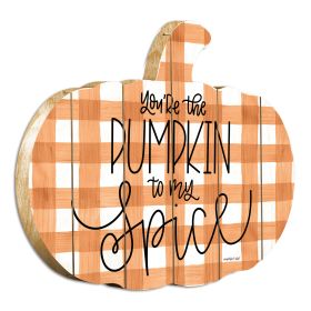 "You're the Pumpkin to My Spice" By Artisan Imperfect Dust Printed on Wooden Pumpkin Wall Art