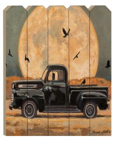 "Harvest Moon" By Artisan Bonnie Mohr, Printed on Wooden Picket Fence Wall Art