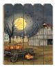 "Spooky Harvest Moon" By Artisan Billy Jacobs, Printed on Wooden Picket Fence Wall Art