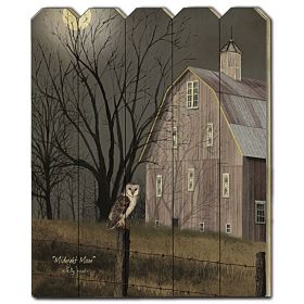 "Midnight Moon" by Billy Jacobs, Printed Wall Art on a Wood Picket Fence