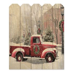 "Snowy Day in Wellsboro" By Artisan Lori Deiter, Printed on Wooden Picket Fence Wall Art