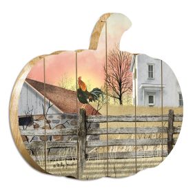 "Early Riser" By Artisan Billy Jacobs Printed on Wooden Pumpkin Wall Art