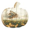 "October Gray" By Artisan John Rossini Printed on Wooden Pumpkin Wall Art