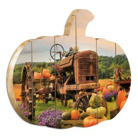 "The Harvester" By Artisan Lori Deiter Printed on Wooden Pumpkin Wall Art