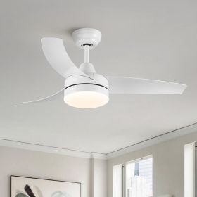 42 In Intergrated LED Ceiling Fan Lighting with White ABS Blade