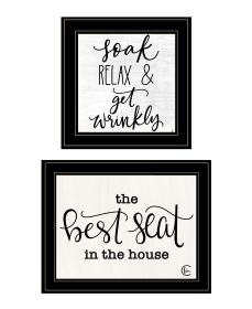 "The Best Seat in the House" 2-Piece Vignette by Fearfully Made Creations, Ready to Hang Framed Print, Black Frame