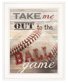"Take Me Out to the Ball Game" by Marla Rae, Ready to Hang Framed Print, White Frame