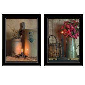 Trendy Decor 4U "Country Candlelight Collection" Framed Wall Art, Modern Home Decor Framed Print for Living Room, Bedroom & Farmhouse Wall Decoration
