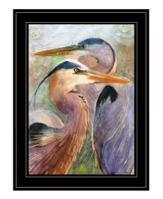 "Blue Heron Duet" by Stellar Design Studio, Ready to Hang Framed Print, Black Frame