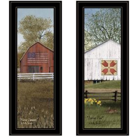 Trendy Decor 4U "Country Barns" Framed Wall Art, Modern Home Decor Framed Print for Living Room, Bedroom & Farmhouse Wall Decoration by Billy Jacobs