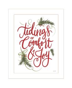 "Tidings of Comfort & Joy" by House Fenway, Ready to Hang Framed Print, White Frame