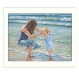"Playing in the Water" By Georgia Janisse, Printed Wall Art, Ready To Hang Framed Poster, White Frame