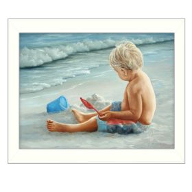 "In the Sand" By Georgia Janisse, Printed Wall Art, Ready To Hang Framed Poster, White Frame