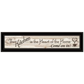 "Kitchen Is The Heart of The Home" By Trendy Decor 4U, Ready to Hang Framed Print, Black Frame