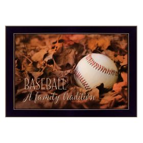 "Baseball - A Family Tradition" By Lori Deiter, Printed Wall Art, Ready To Hang Framed Poster, Black Frame