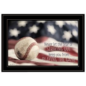 "Baseball - Playing the Game" by Lori Deiter, Ready to Hang Framed Print, Black Frame