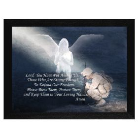 "Protect our Soldiers" By Trendy Decor4U, Printed Wall Art, Ready To Hang Framed Poster, Black Frame