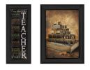 "School Collection" 2-Piece Vignette By R. Vieira and P. Britton, Printed Wall Art, Ready To Hang Framed Poster, Black Frame