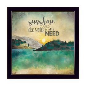 "Sunshine and Lake Water" By Marla Rae, Printed Wall Art, Ready To Hang Framed Poster, Black Frame