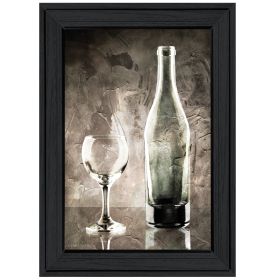 "Moody Gray Wine Glass Still Life" by Bluebird Barn, Ready to Hang Framed Print, Black Frame
