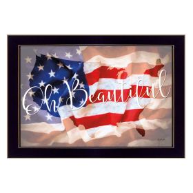 "Oh Beautiful America" By Lauren Rader, Printed Wall Art, Ready To Hang Framed Poster, Black Frame
