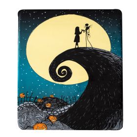 Nightmare Before Christmas; Starry Night Oversized Silk Touch Sherpa Throw Blanket; 60" x 80"