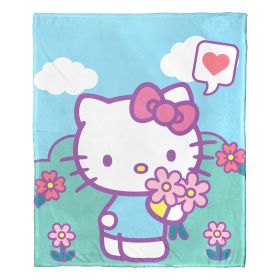 Hello Kitty; Picking Flowers Aggretsuko Comics Silk Touch Throw Blanket; 50" x 60"