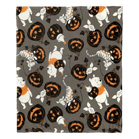Winnie the Pooh; Pumpkin Patch Pattern Aggretsuko Comics Silk Touch Throw Blanket; 50" x 60"
