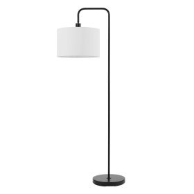 Barden 58" Matte Black Floor Lamp with White Linen Shade