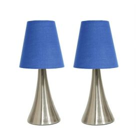 Valencia 2 Pack Mini Touch Table Lamp Set with Fabric Shades