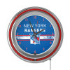 NHL Chrome Double Rung Neon Clock - New York Rangers√Ø¬ø¬Ω