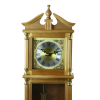 Bedford Clock Collection 34.5" Antique Chiming Wall Clock with Roman Numerals in a Harvest Oak Finish