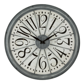 La Crosse Clock 20" Antique Gray Contemporary Quartz Analog Wall Clock, 404-3950