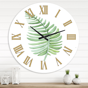 Designart 'Tropical Leaf Of Monstera Iii' Farmhouse Wall Clock