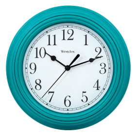 Westclox 9 inch Teal Round Simplicity Analog QA Wall Clock