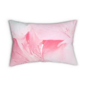 Decorative Lumbar Throw Pillow - Pink Flower Bloom, Peaceful Spring Nature
