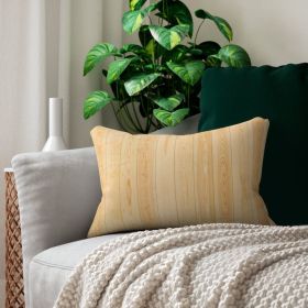 Decorative Lumbar Throw Pillow, Light Brown Rustic Wood Pattern