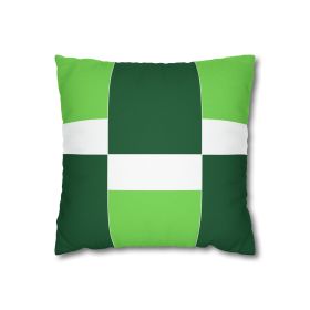 Decorative Throw Pillow Covers With Zipper - Set Of 2, Lime Forest Irish Green Colorblock