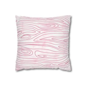 Decorative Throw Pillow Covers With Zipper - Set Of 2, Pink Line Art Sketch Print
